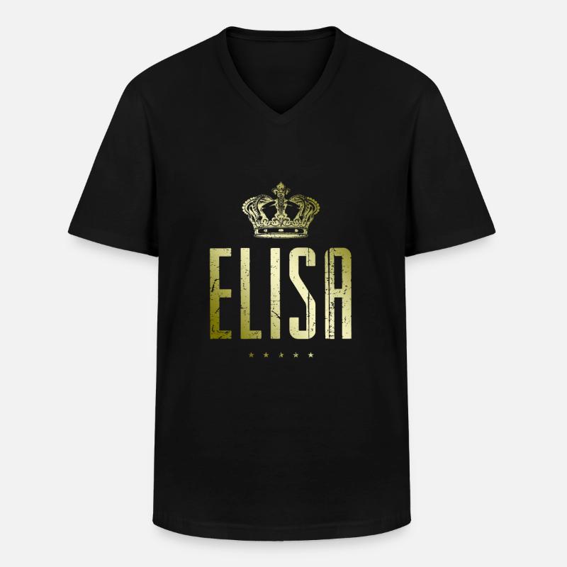ELISA - Maglietta da uomo classica con scollo a V - nero