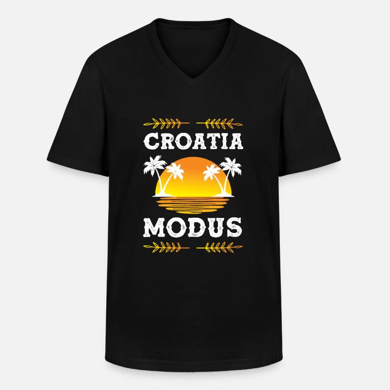 Croatia Modus - Männer-T-Shirt mit V-Ausschnitt - Schwarz