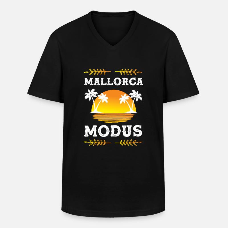 Mallorca Modus - Männer-T-Shirt mit V-Ausschnitt - Schwarz