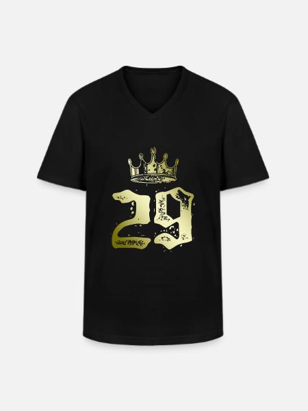 29 Zahl Krone - Männer-T-Shirt mit V-Ausschnitt - Schwarz