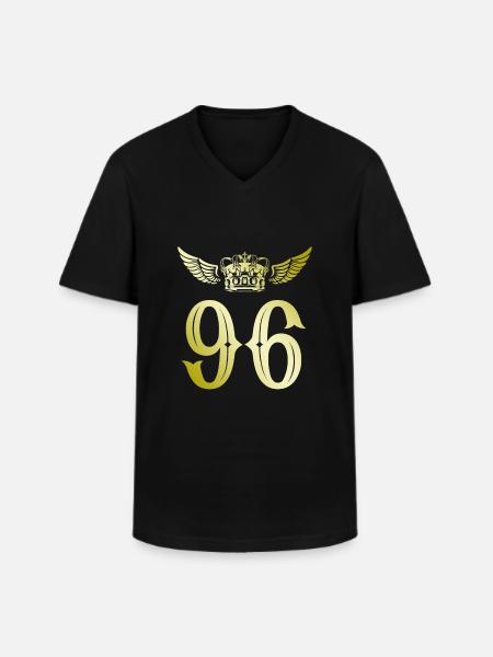 96 Number crown - Men's V-Neck T-Shirt - black