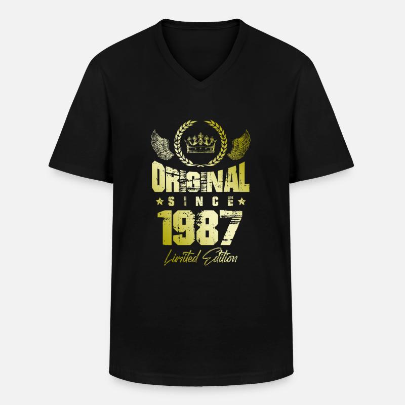 1987 limited edition - Männer-T-Shirt mit V-Ausschnitt - Schwarz