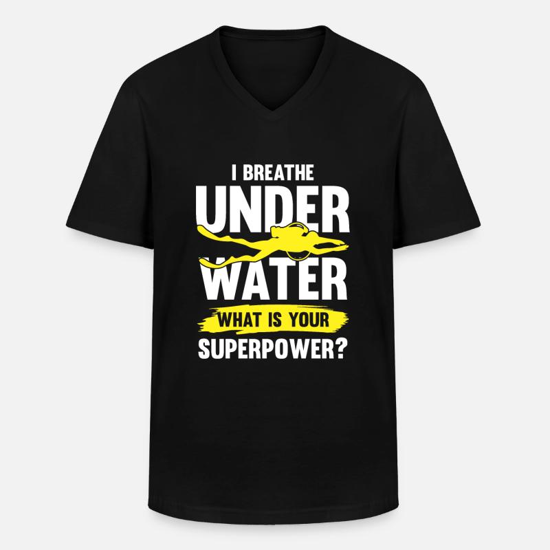 tauchen spruch - Männer-T-Shirt mit V-Ausschnitt - Schwarz