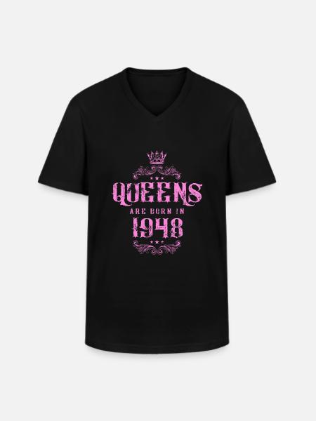 né en 1948 - T-shirt col V Homme - noir