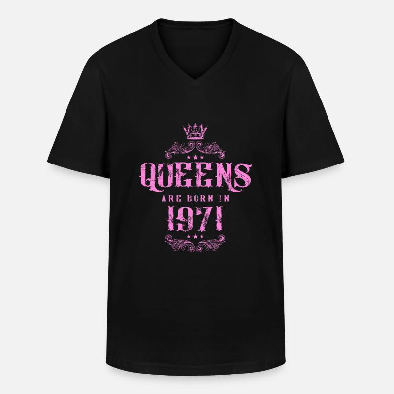 born in 1971 - Männer-T-Shirt mit V-Ausschnitt - Schwarz