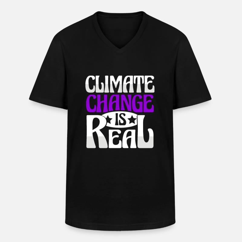 klimawandel schutz - Männer-T-Shirt mit V-Ausschnitt - Schwarz