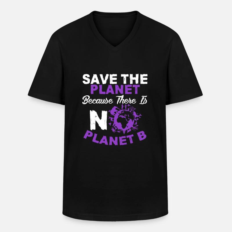 umweltschutz planet b - Männer-T-Shirt mit V-Ausschnitt - Schwarz
