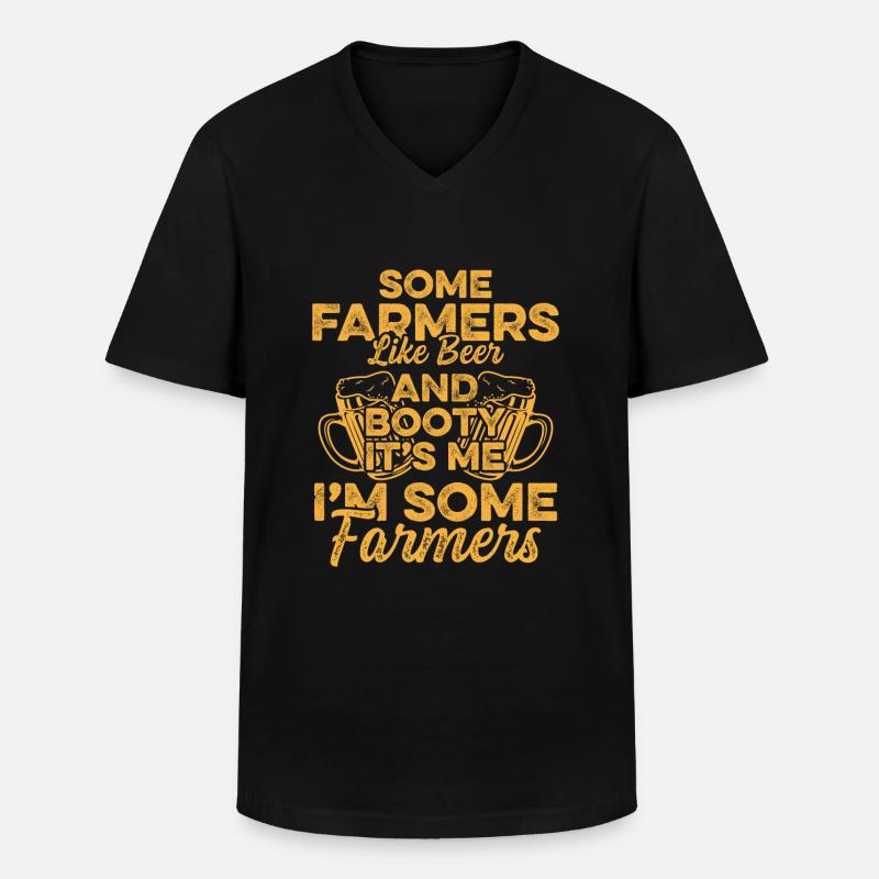 Farmer bier - Männer-T-Shirt mit V-Ausschnitt - Schwarz