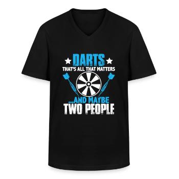 dart spruch - Männer-T-Shirt mit V-Ausschnitt - Schwarz - Vorne - AI Model Male 178 dark (178cm)