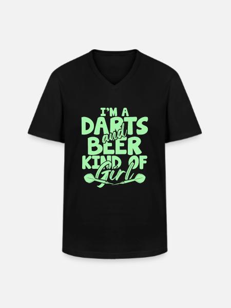 fléchettes filles et bière - T-shirt col V Homme - noir