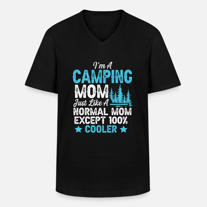 camping mom mama - Männer-T-Shirt mit V-Ausschnitt - Schwarz