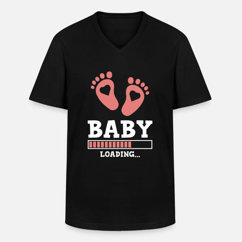 baby loading spruch - Männer-T-Shirt mit V-Ausschnitt - Schwarz