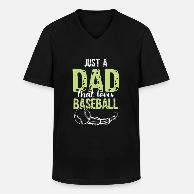 baseball dad - Männer-T-Shirt mit V-Ausschnitt - Schwarz