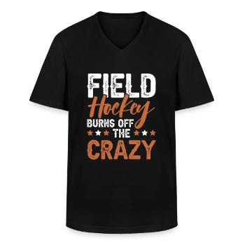 Hockey sur gazon - T-shirt col V Homme - noir - Devant - AI Model Male 178 dark (178cm)