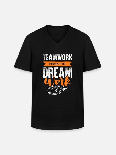 basketball teamwork - Männer-T-Shirt mit V-Ausschnitt - Schwarz