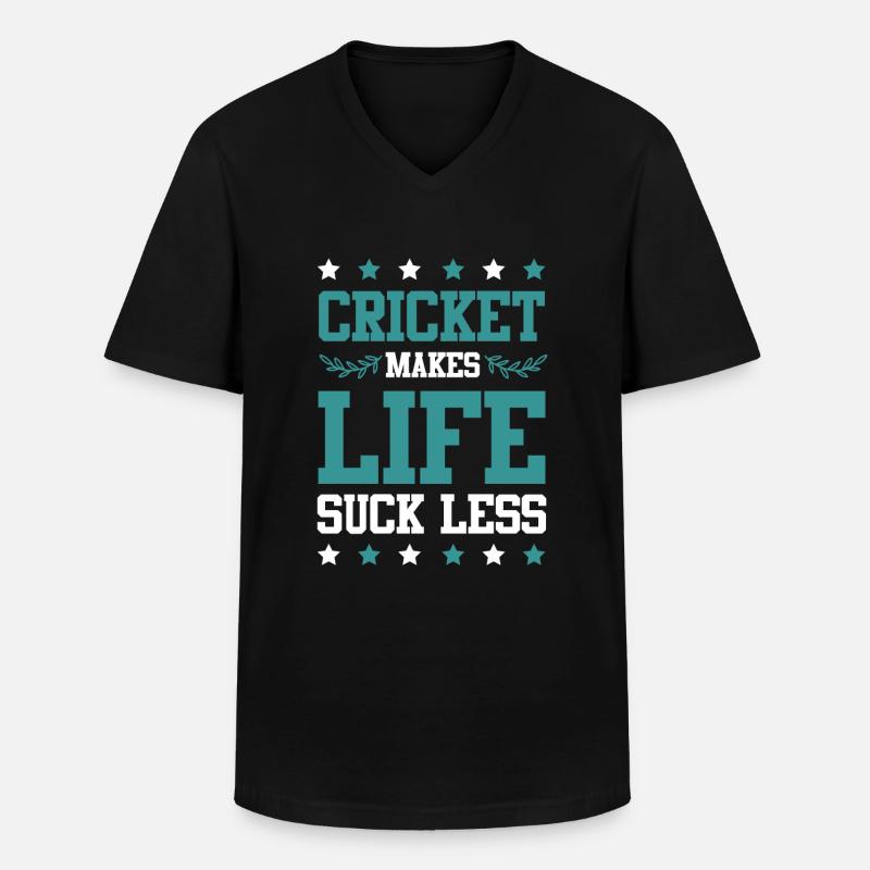 cricket leben - Männer-T-Shirt mit V-Ausschnitt - Schwarz