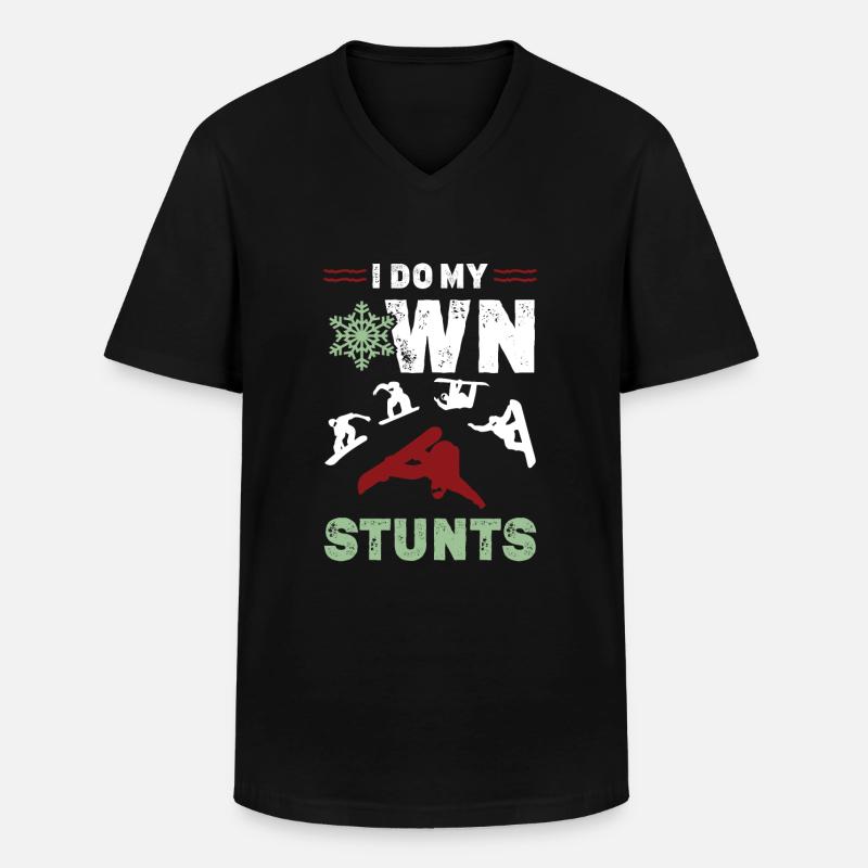 snowboard stunt - Männer-T-Shirt mit V-Ausschnitt - Schwarz