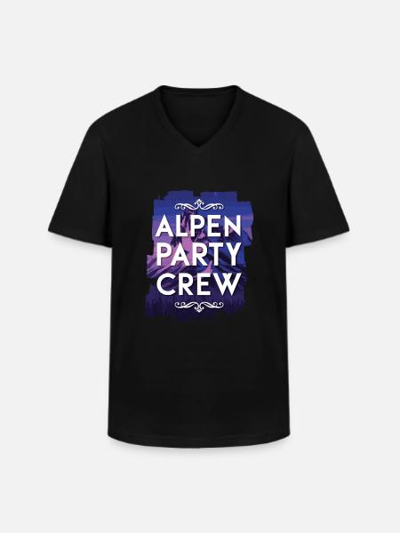 Alpen Party Crew - Men's V-Neck T-Shirt - black