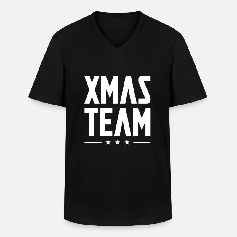 Xmas Team - Männer-T-Shirt mit V-Ausschnitt - Schwarz