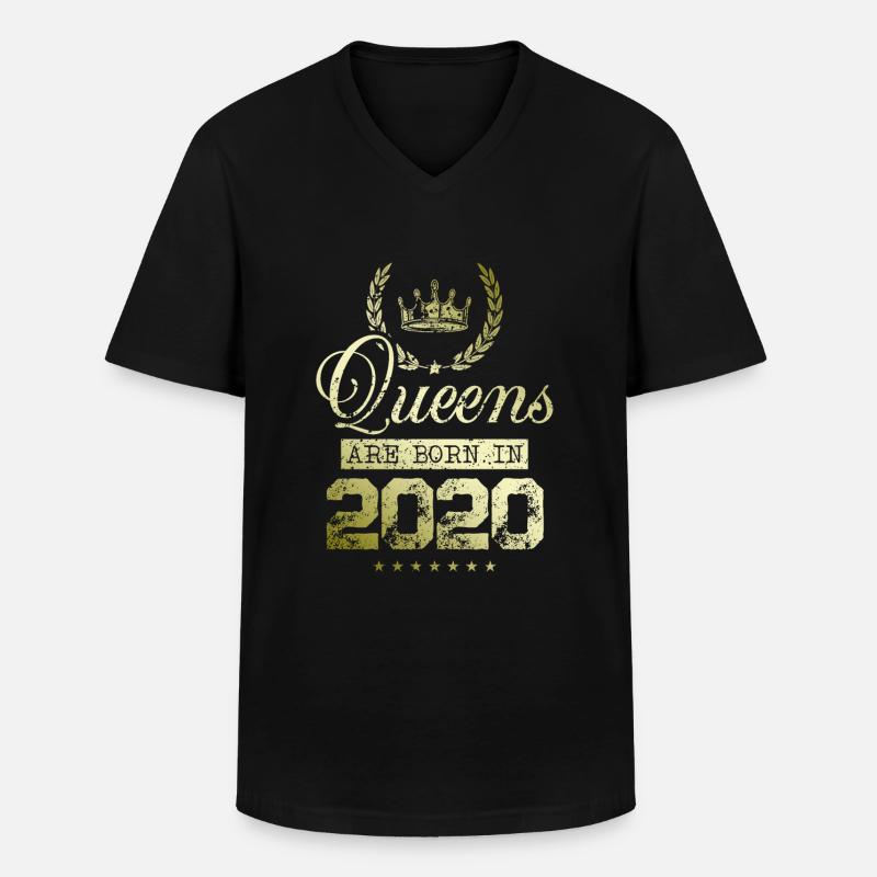 Queens born in 2020 - Männer-T-Shirt mit V-Ausschnitt - Schwarz