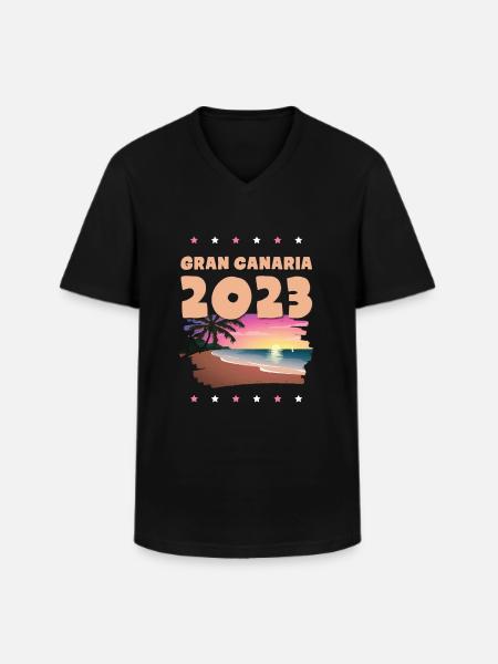Gran Canaria 2023 - Men's V-Neck T-Shirt - black
