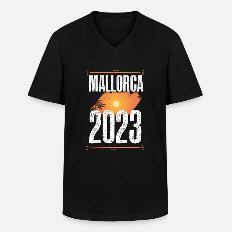 Mallorca 2023 - Männer-T-Shirt mit V-Ausschnitt - Schwarz