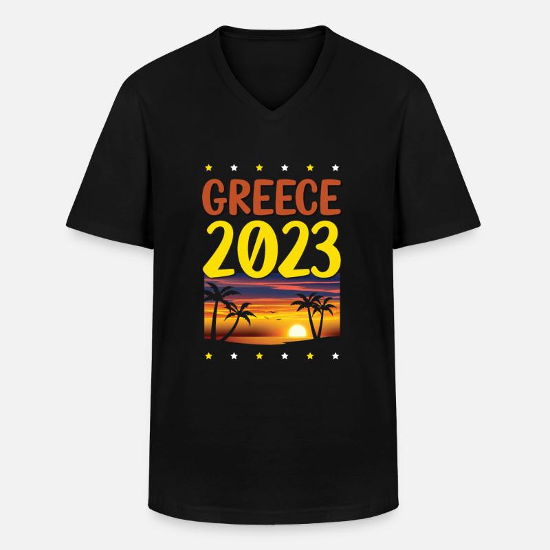 Greece 2023 - Männer-T-Shirt mit V-Ausschnitt - Schwarz