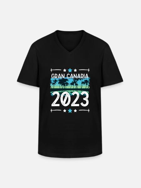 Gran Canaria 2023 - Men's V-Neck T-Shirt - black