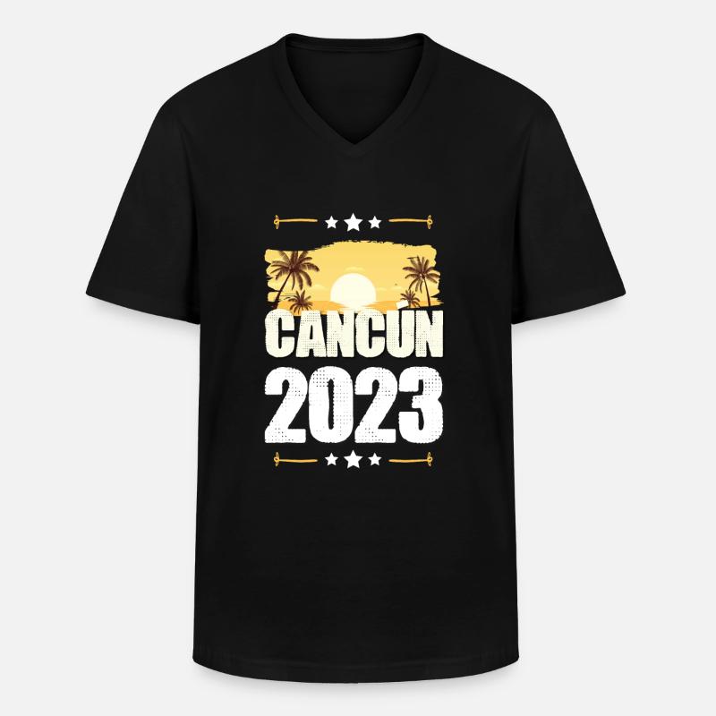 Cancun 2023 - Männer-T-Shirt mit V-Ausschnitt - Schwarz