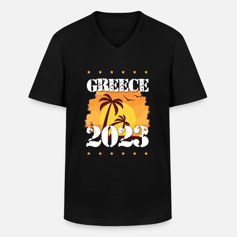 Greece 2023 - Männer-T-Shirt mit V-Ausschnitt - Schwarz