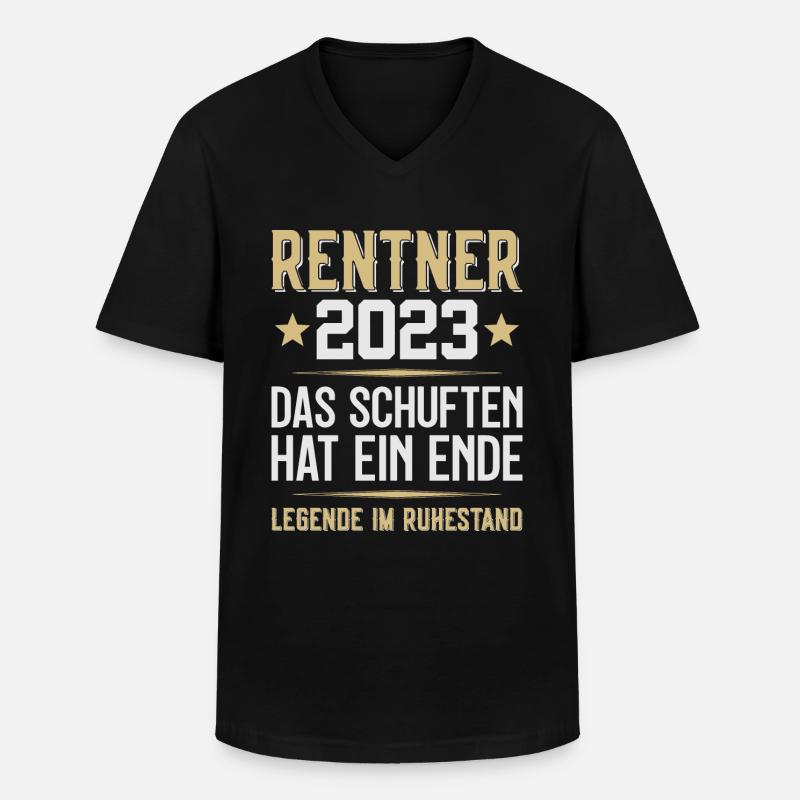 ENDLICH RENTNER 2023 - Männer-T-Shirt mit V-Ausschnitt - Schwarz