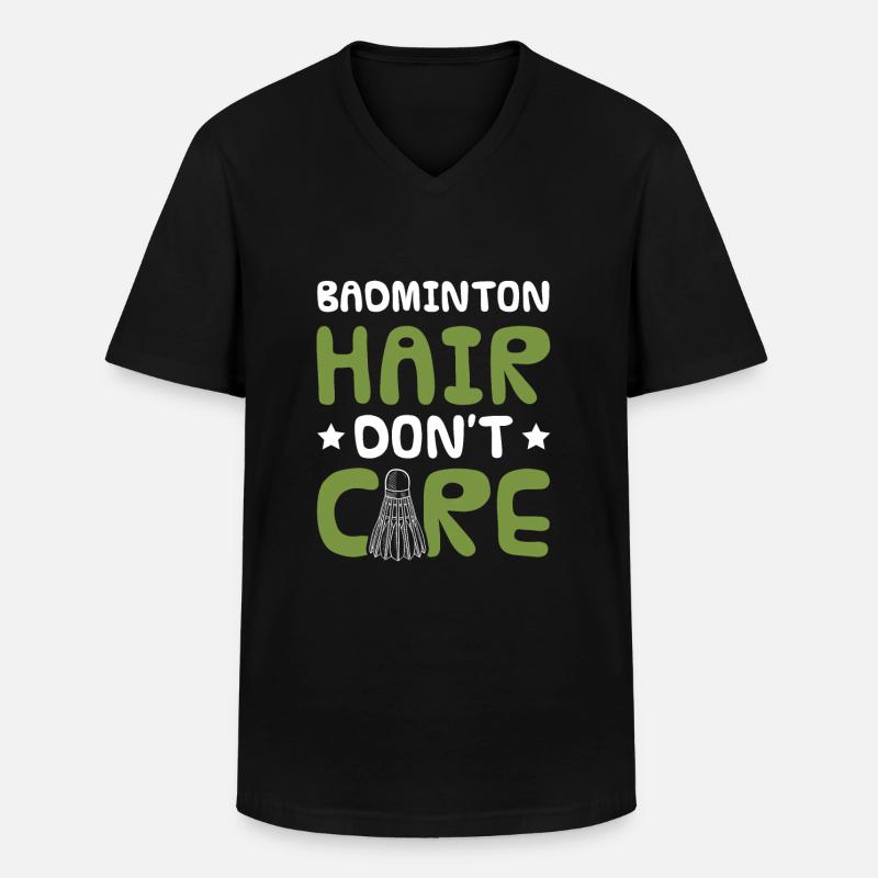 badminton lustiger spruch - Männer-T-Shirt mit V-Ausschnitt - Schwarz