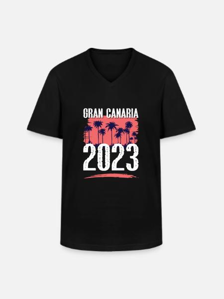 Gran Canaria 2023 - Men's V-Neck T-Shirt - black