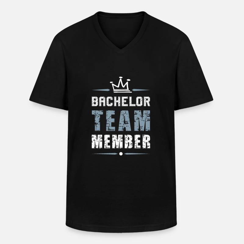 Bachelor Team - Männer-T-Shirt mit V-Ausschnitt - Schwarz