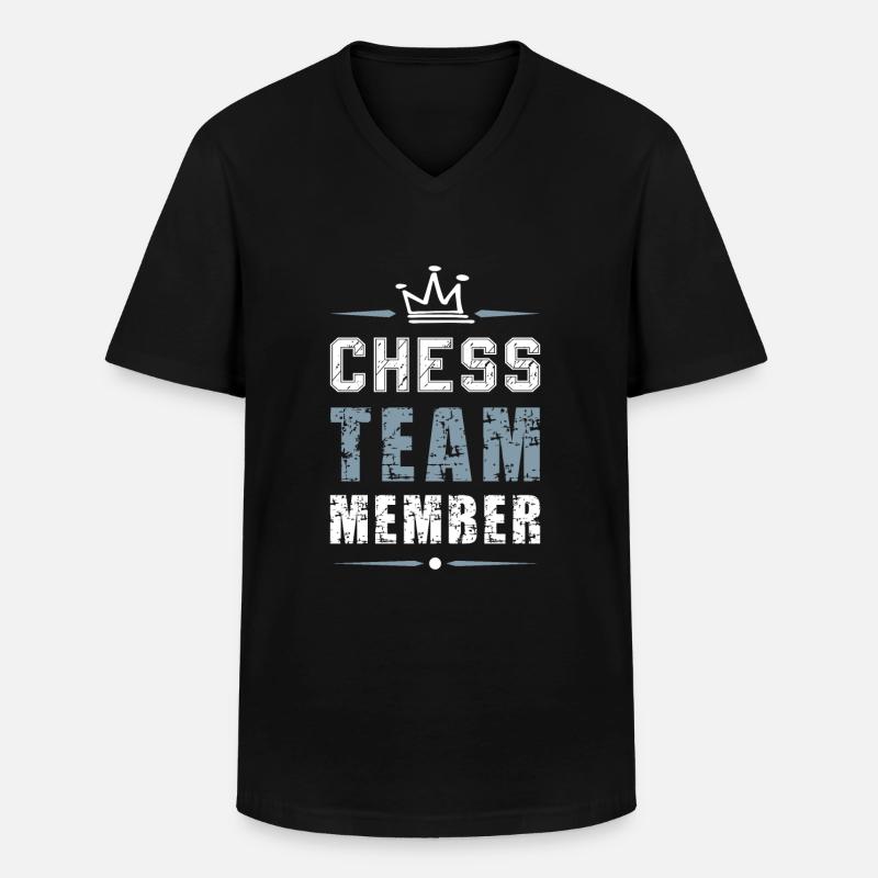 Chess Team - Männer-T-Shirt mit V-Ausschnitt - Schwarz