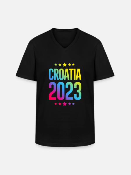 Croatia 2023 - Men's V-Neck T-Shirt - black