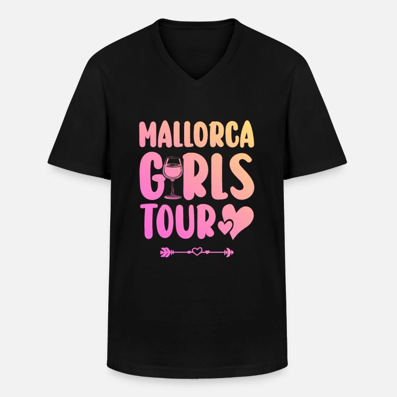 Mallorca Party Team - Männer-T-Shirt mit V-Ausschnitt - Schwarz