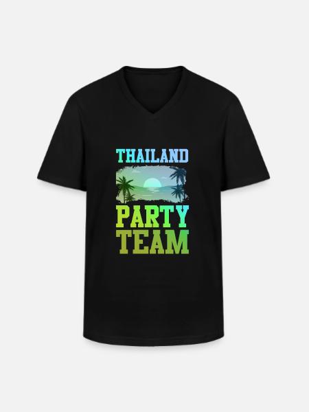 Thailand Party Team - Männer-T-Shirt mit V-Ausschnitt - Schwarz
