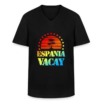 Tourisme Espania - T-shirt col V Homme - noir - Devant - AI Model Male 178 dark (178cm)