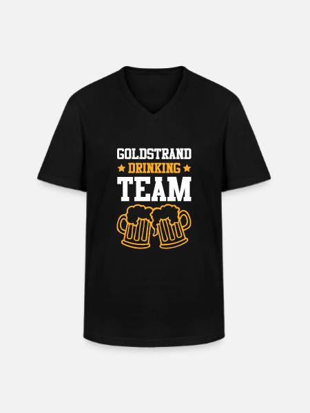 Goldstrand Drinking Team - Männer-T-Shirt mit V-Ausschnitt - Schwarz