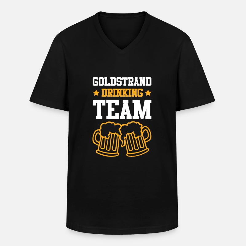 Goldstrand Drinking Team - Männer-T-Shirt mit V-Ausschnitt - Schwarz