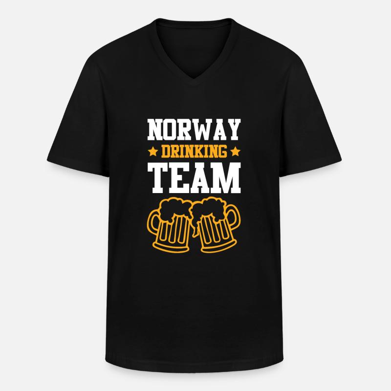 Norwegen Drinking Team - Männer-T-Shirt mit V-Ausschnitt - Schwarz