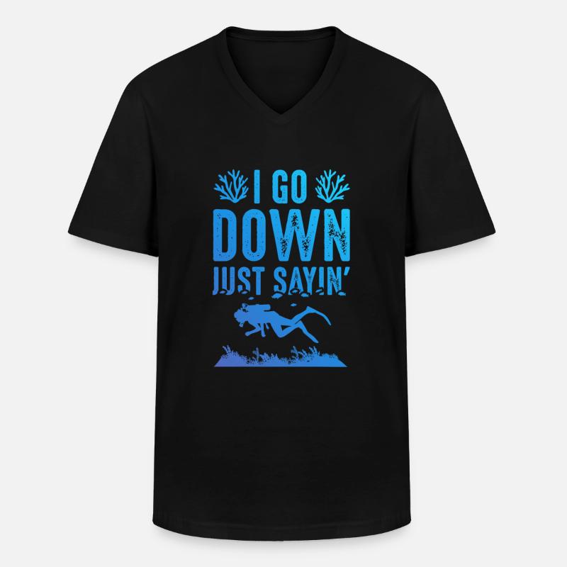 tauchen lustiger spruch - Männer-T-Shirt mit V-Ausschnitt - Schwarz