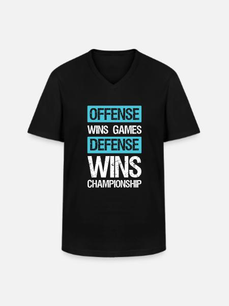 Offense Defense Basketball - Men's V-Neck T-Shirt - black