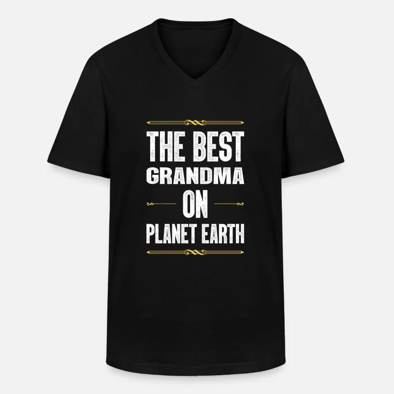 Beste Oma Spruch - Männer-T-Shirt mit V-Ausschnitt - Schwarz