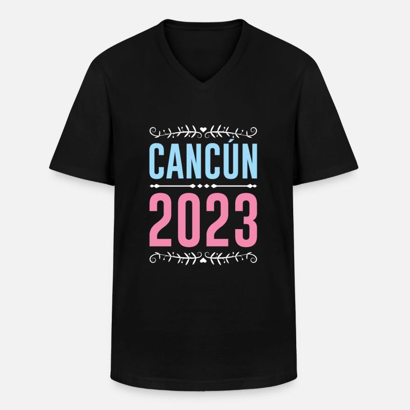 Cancun 2023 - Männer-T-Shirt mit V-Ausschnitt - Schwarz