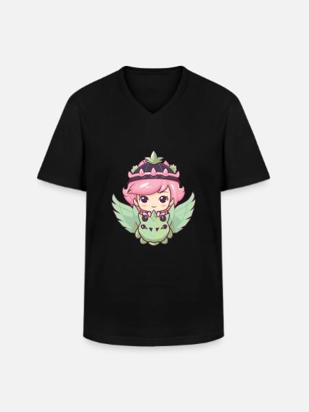 Princesse Dragon Mignon - T-shirt col V Homme - noir