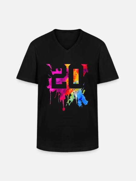 20 YEARS 20TH BIRTHDAY - Men's V-Neck T-Shirt - black