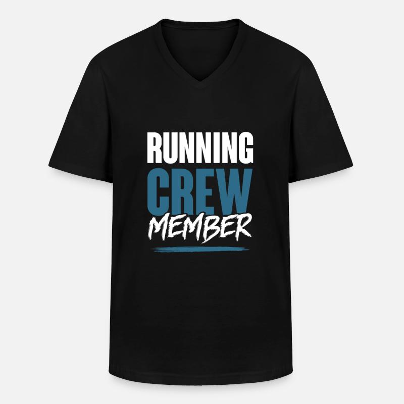 Équipe de course à pied - T-shirt col V Homme - noir
