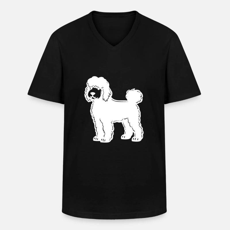Poodle Hund Silhouette - Männer-T-Shirt mit V-Ausschnitt - Schwarz